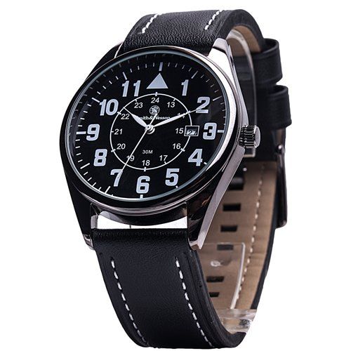 Civilian Watch with Leather Strap Smith & Wesson