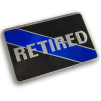 Retired Thin Blue Line Vehicle Emblem Thin Blue Line