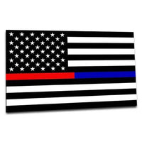 Thin Red and Blue Line American Sticker, 4 x 6 Inches